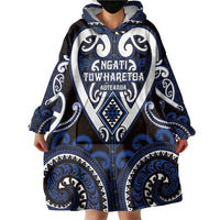 Custom Aotearoa Ngati Tuwharetoa Wearable Blanket Hoodie Maori Tribal Pattern