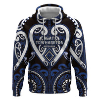 Custom Aotearoa Ngati Tuwharetoa Zip Hoodie Maori Tribal Pattern