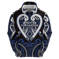 Custom Aotearoa Ngati Tuwharetoa Zip Hoodie Maori Tribal Pattern