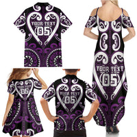 Custom Aotearoa Rangitane Family Matching Summer Maxi Dress and Hawaiian Shirt Maori Tribal Pattern