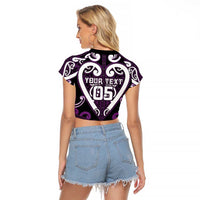 Custom Aotearoa Rangitane Raglan Cropped T Shirt Maori Tribal Pattern LT05 - Polynesian Pride