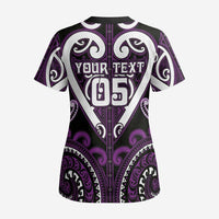 Custom Aotearoa Rangitane Scrub Top Maori Tribal Pattern LT05 - Polynesian Pride