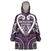 Custom Aotearoa Rangitane Wearable Blanket Hoodie Maori Tribal Pattern