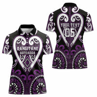 Custom Aotearoa Rangitane Women Polo Shirt Maori Tribal Pattern