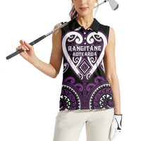 Custom Aotearoa Rangitane Women Sleeveless Polo Shirt Maori Tribal Pattern LT05 - Polynesian Pride