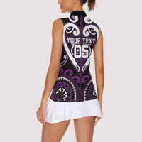 Custom Aotearoa Rangitane Women Sleeveless Polo Shirt Maori Tribal Pattern LT05 - Polynesian Pride
