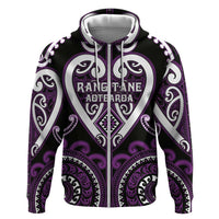 Custom Aotearoa Rangitane Zip Hoodie Maori Tribal Pattern