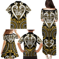 Custom Aotearoa Taranaki Family Matching Puletasi and Hawaiian Shirt Maori Tribal Pattern