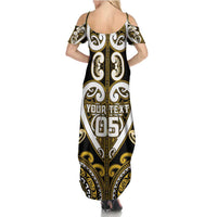 Custom Aotearoa Taranaki Family Matching Summer Maxi Dress and Hawaiian Shirt Maori Tribal Pattern