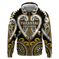 Custom Aotearoa Taranaki Hoodie Maori Tribal Pattern