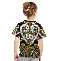 Custom Aotearoa Taranaki Kid T Shirt Maori Tribal Pattern LT05 - Polynesian Pride