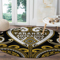 Aotearoa Taranaki Round Carpet Maori Tribal Pattern