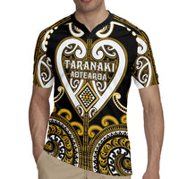Custom Aotearoa Taranaki Rugby Jersey Maori Tribal Pattern