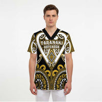 Custom Aotearoa Taranaki Scrub Top Maori Tribal Pattern LT05 - Polynesian Pride