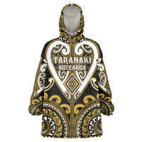 Custom Aotearoa Taranaki Wearable Blanket Hoodie Maori Tribal Pattern