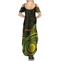 Personalised Fiji Lovoni Day Family Matching Summer Maxi Dress and Hawaiian Shirt 154th Years