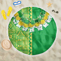 Fiji Lovoni Beach Blanket Fijian Tapa Salusalu Green Glitter