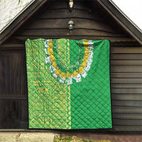 Fiji Lovoni Quilt Fijian Tapa Salusalu Green Glitter