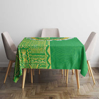 Fiji Lovoni Tablecloth Fijian Tapa Salusalu Green Glitter