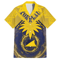 Tokelau Tokehega Day Family Matching Off The Shoulder Long Sleeve Dress and Hawaiian Shirt National Badge Special Style - Polynesian Pride