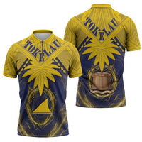 Tokelau Tokehega Day Zipper Polo Shirt National Badge Special Style LT05 - Polynesian Pride
