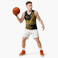 Kosrae Liberation Day Basketball Jersey Polynesian Floral Tattoo - Polynesian Pride