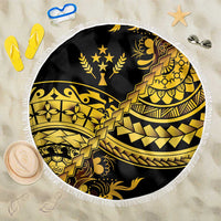 Kosrae Liberation Day Beach Blanket Polynesian Floral Tattoo - Polynesian Pride