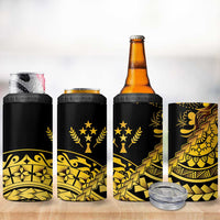 Kosrae Liberation Day 4 in 1 Can Cooler Tumbler Polynesian Floral Tattoo LT05 - Polynesian Pride