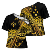 Kosrae Liberation Day Cross Shoulder Shirt Polynesian Floral Tattoo - Polynesian Pride