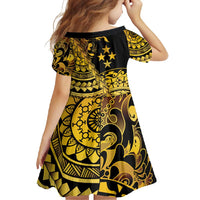 Kosrae Liberation Day Family Matching Off Shoulder Maxi Dress and Hawaiian Shirt Polynesian Floral Tattoo - Polynesian Pride