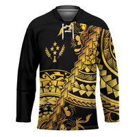 Kosrae Liberation Day Hockey Jersey Polynesian Floral Tattoo LT05 Unisex Gold - Polynesian Pride