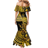 Kosrae Liberation Day Mermaid Dress Polynesian Floral Tattoo - Polynesian Pride