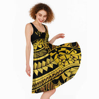 Kosrae Liberation Day Midi Dress Polynesian Floral Tattoo - Polynesian Pride
