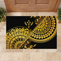 Kosrae Liberation Day Rubber Doormat Polynesian Floral Tattoo - Polynesian Pride