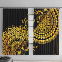 Kosrae Liberation Day Window Curtain Polynesian Floral Tattoo - Polynesian Pride