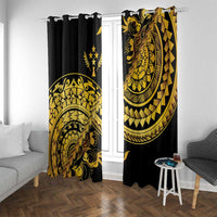 Kosrae Liberation Day Window Curtain Polynesian Floral Tattoo - Polynesian Pride