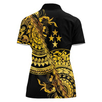 Kosrae Liberation Day Women Polo Shirt Polynesian Floral Tattoo - Polynesian Pride