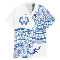 Pohnpei Liberation Day Family Matching Long Sleeve Bodycon Dress and Hawaiian Shirt Polynesian Floral Tattoo - Polynesian Pride