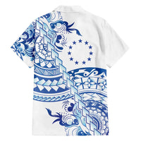 Pohnpei Liberation Day Family Matching Off Shoulder Short Dress and Hawaiian Shirt Polynesian Floral Tattoo - Polynesian Pride