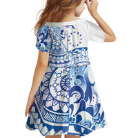 Pohnpei Liberation Day Family Matching Short Sleeve Bodycon Dress and Hawaiian Shirt Polynesian Floral Tattoo - Polynesian Pride