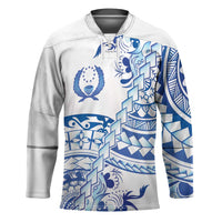 Pohnpei Liberation Day Hockey Jersey Polynesian Floral Tattoo LT05 Unisex White - Polynesian Pride