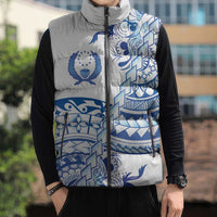 Pohnpei Liberation Day Sleeveless Puffer Jacket Polynesian Floral Tattoo - Polynesian Pride