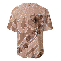 Hawaii Brown Hibiscus Pikake Lei Baseball Jersey - Polynesian Pride