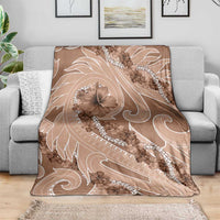 Hawaii Brown Hibiscus Pikake Lei Blanket - Polynesian Pride