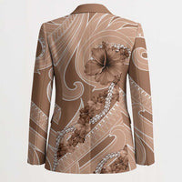 Hawaii Brown Hibiscus Pikake Lei Blazer - Polynesian Pride