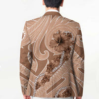 Hawaii Brown Hibiscus Pikake Lei Blazer - Polynesian Pride