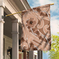 Hawaii Brown Hibiscus Pikake Lei Garden Flag - Polynesian Pride