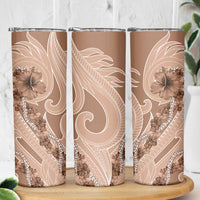 Hawaii Brown Hibiscus Pikake Lei Skinny Tumbler - Polynesian Pride