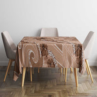 Hawaii Brown Hibiscus Pikake Lei Tablecloth - Polynesian Pride