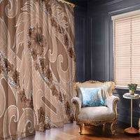 Hawaii Brown Hibiscus Pikake Lei Window Curtain - Polynesian Pride